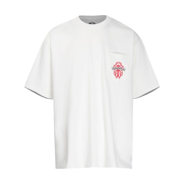 T-shirt Chrome Hearts Red Cross Crest White CH003 - Image 3