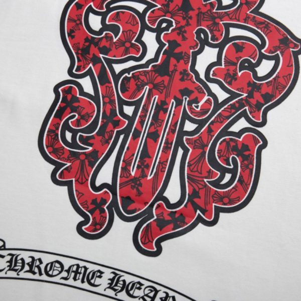 T-shirt Chrome Hearts Red Cross Crest White CH003 - Image 5