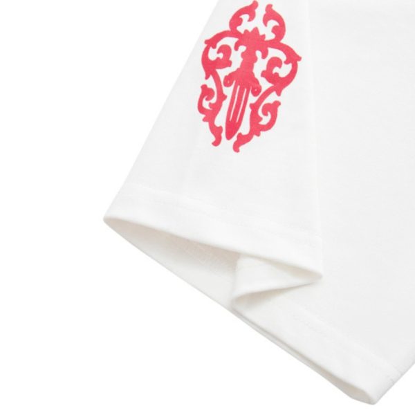 T-shirt Chrome Hearts Red Cross Crest White CH003 - Image 8