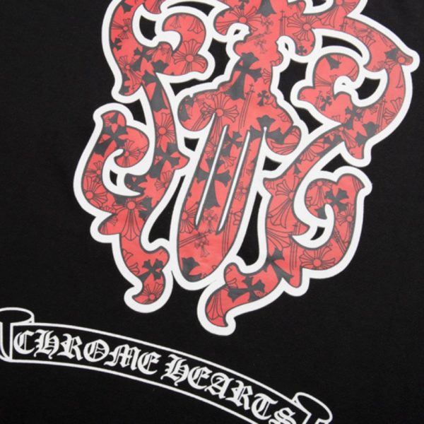 T-shirt Chrome Hearts Red Cross Crest Black CH004 - Image 5