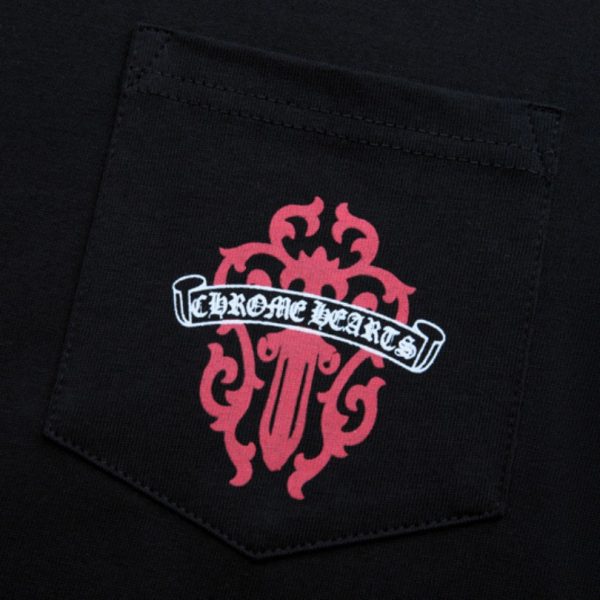 T-shirt Chrome Hearts Red Cross Crest Black CH004 - Image 10