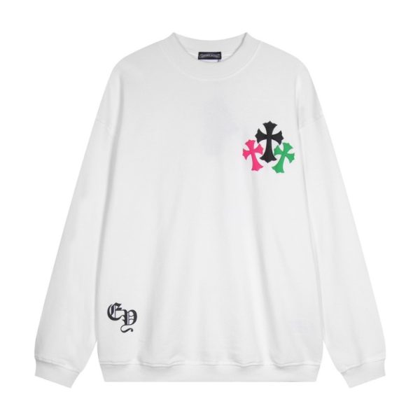 d105982_18682-1.jpg Sweatshirt Chrome Hearts Multicolor Crosses White CH007 - Image 1