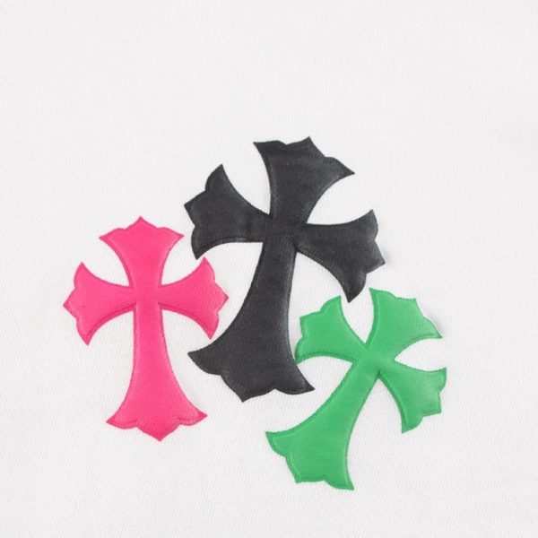 Sweatshirt Chrome Hearts Multicolor Crosses White CH007 - Image 3