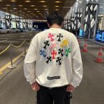 Sweatshirt Chrome Hearts Multicolor Crosses White CH007 - Image 10