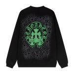 Sweatshirt Chrome Hearts Neon Green Crosses Black CH009 - Image 2