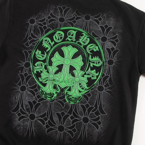 Sweatshirt Chrome Hearts Neon Green Crosses Black CH009 - Image 6