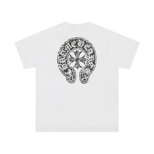 T-shirt Chrome Hearts Horseshoe White Logo CH015 - Image 2