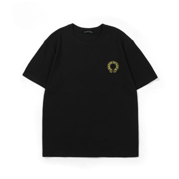 d106283_21139-1.jpg T-shirt Chrome Hearts Yellow Horseshoe Black Logo CH017 - Image 1