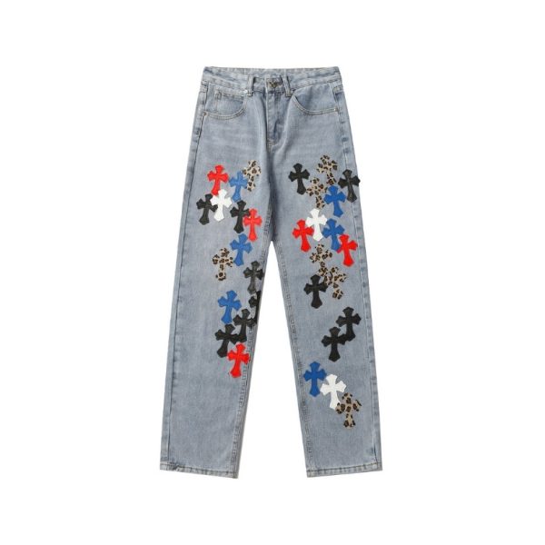 d106331_9492-1.jpg Jeans Chrome Hearts Multicolor Cross Patch CH022 - Image 1