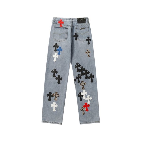 Jeans Chrome Hearts Multicolor Cross Patch CH022 - Image 2