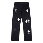 Jeans Chrome Hearts Black White Cross Patch CH025