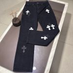 Jeans Chrome Hearts Black White Cross Patch CH025 - Image 9