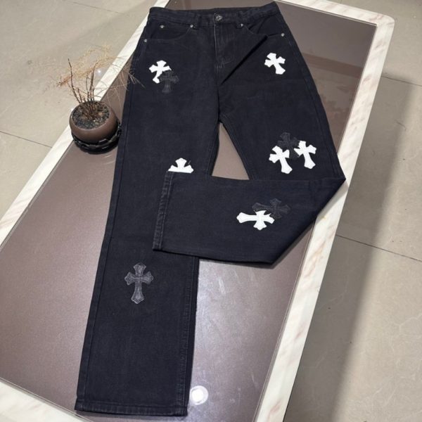 Jeans Chrome Hearts Black White Cross Patch CH025 - Image 9