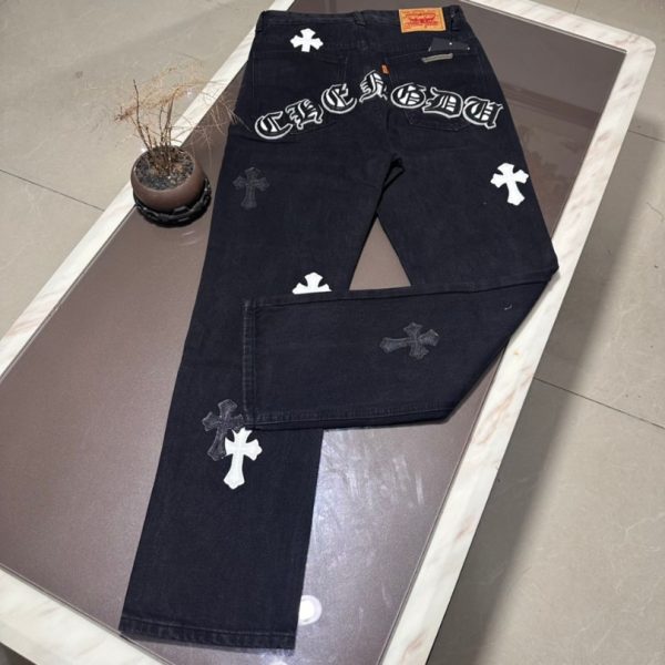 Jeans Chrome Hearts Black White Cross Patch CH025 - Image 10