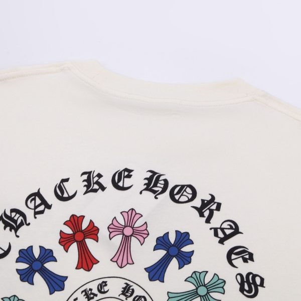 T-shirt Chrome Hearts Multicolor Cross Wreath White CH027 - Image 5