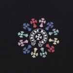 T-shirt Chrome Hearts Multicolor Cross Wreath Black CH028 - Image 3