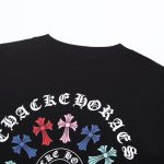 T-shirt Chrome Hearts Multicolor Cross Wreath Black CH028 - Image 5