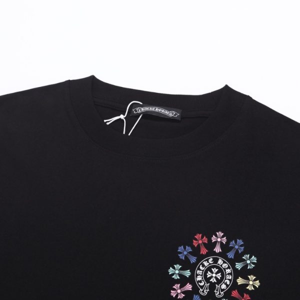T-shirt Chrome Hearts Multicolor Cross Wreath Black CH028 - Image 8