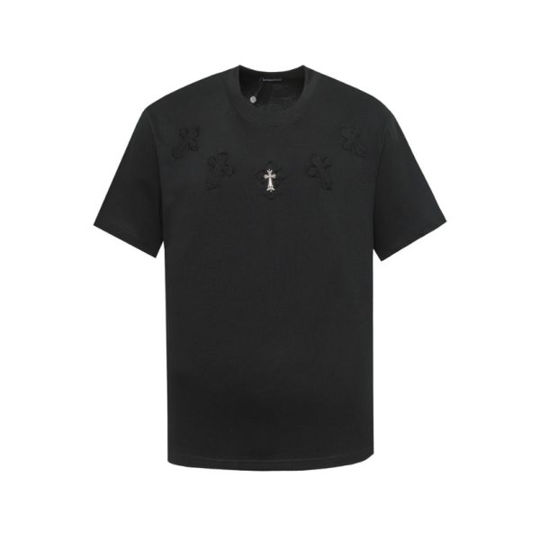 d106400_20819-1.jpg T-shirt Chrome Hearts Black Cross Embroidery CH029 - Image 1