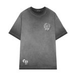 T-shirt Chrome Hearts Distressed Horseshoe Grey Logo CH033