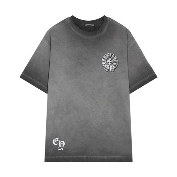d106466_20950-1.jpg T-shirt Chrome Hearts Distressed Horseshoe Grey Logo CH033 - Image 1