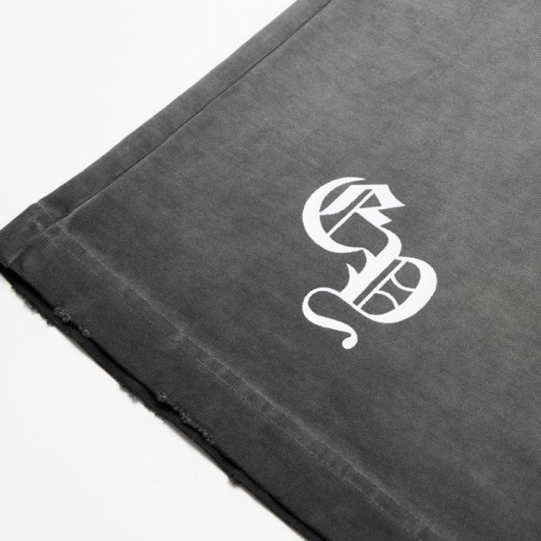 T-shirt Chrome Hearts Distressed Horseshoe Grey Logo CH033 - Image 6