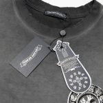 T-shirt Chrome Hearts Distressed Horseshoe Grey Logo CH033 - Image 8
