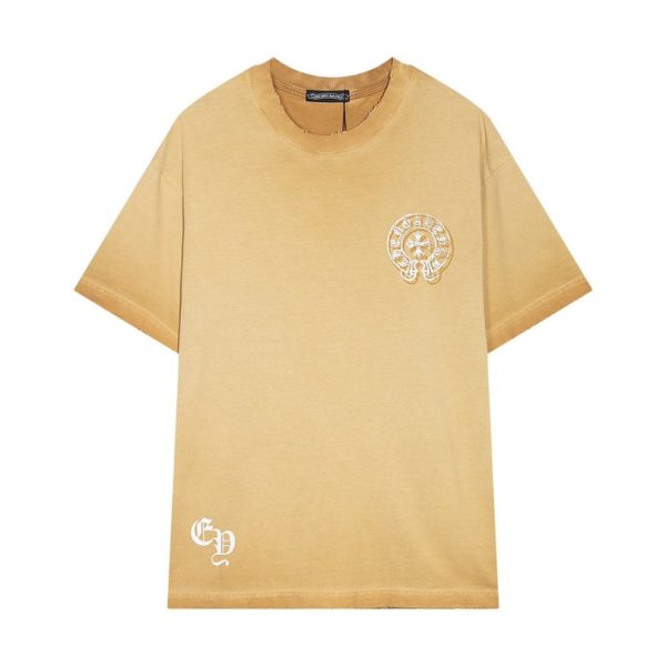 d106516_20988-1.jpg T-shirt Chrome Hearts Gold Horseshoe Logo CH034 - Image 1