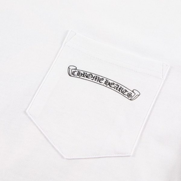 T-shirt Chrome Hearts Hollywood White Logo Print CH039 - Image 3