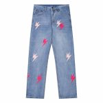 Jeans Denim Lightning Bolt Print CH045