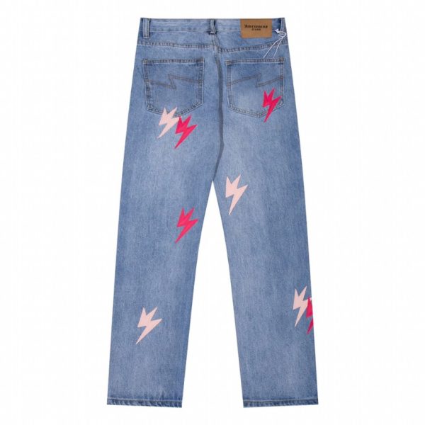 Jeans Denim Lightning Bolt Print CH045 - Image 2