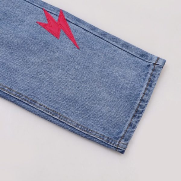 Jeans Denim Lightning Bolt Print CH045 - Image 6