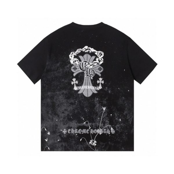T-shirt Chrome Hearts Floral Graphic Black CH053 - Image 2