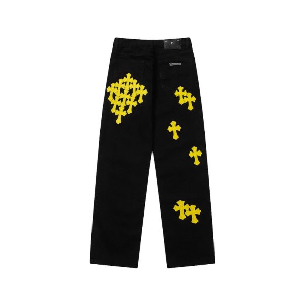 Jeans Chrome Hearts Yellow Crosses CH055 - Image 2