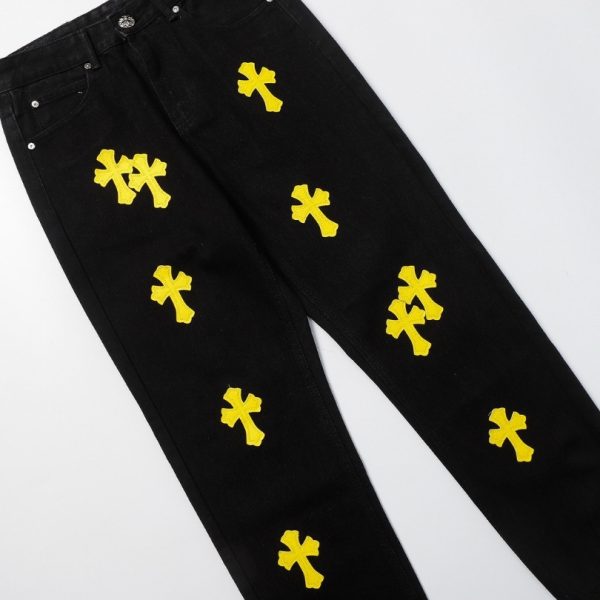 Jeans Chrome Hearts Yellow Crosses CH055 - Image 3