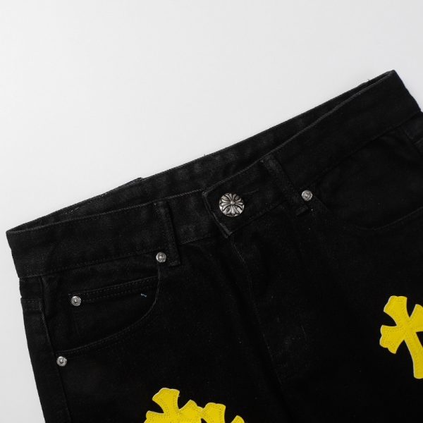 Jeans Chrome Hearts Yellow Crosses CH055 - Image 4