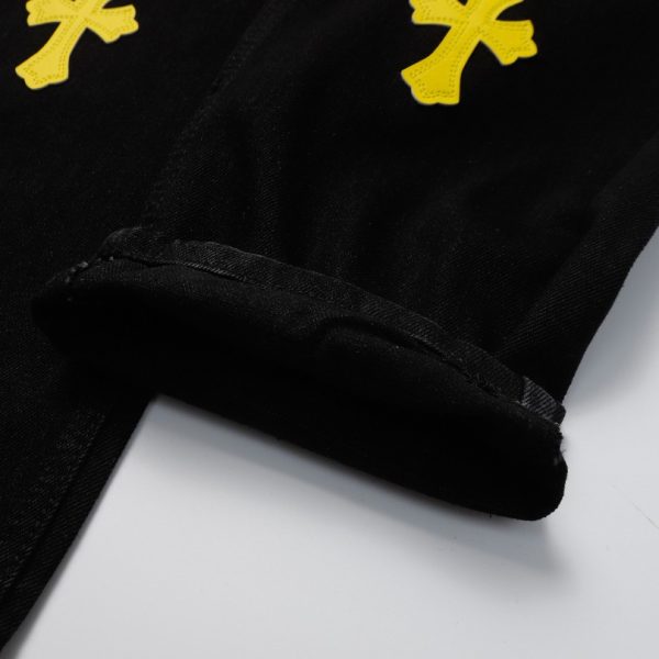 Jeans Chrome Hearts Yellow Crosses CH055 - Image 9