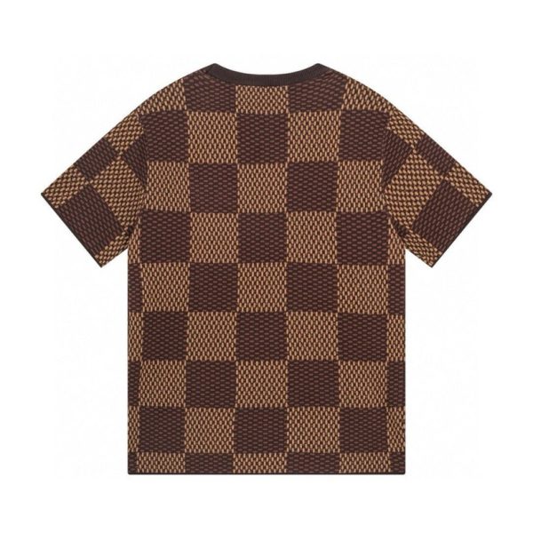 T-shirt Louis Vuitton Checkered LV Logo LV018 - Image 2