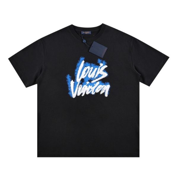 d106904_22350-1.jpg T-shirt Louis Vuitton Blue Graffiti Black Logo LV019 - Image 1