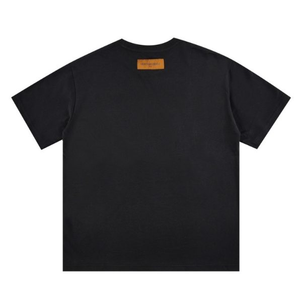 T-shirt Louis Vuitton Blue Graffiti Black Logo LV019 - Image 2