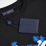 T-shirt Louis Vuitton Blue Graffiti Black Logo LV019 - Image 7
