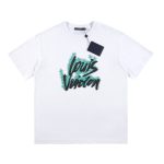 T-shirt Louis Vuitton Blue Graffiti White Logo LV021