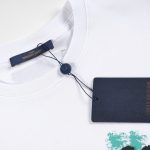 T-shirt Louis Vuitton Blue Graffiti White Logo LV021 - Image 7