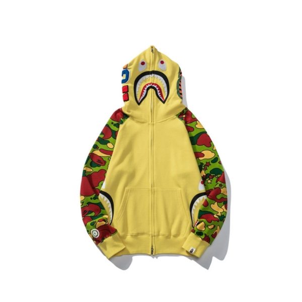 d107048_7173-1.jpg Hoodie Yellow Shark Camo Bape Full-Zip BP002 - Image 1