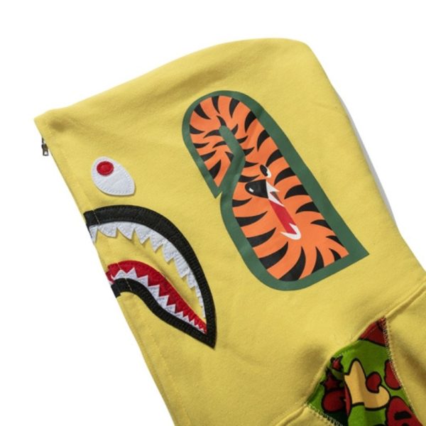 Hoodie Yellow Shark Camo Bape Full-Zip BP002 - Image 5