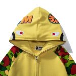 Hoodie Yellow Shark Camo Bape Full-Zip BP002 - Image 7