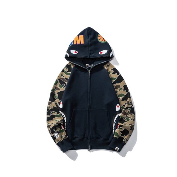 Hoodie Blue Shark Camo Bape Full-Zip BP003 - Image 4