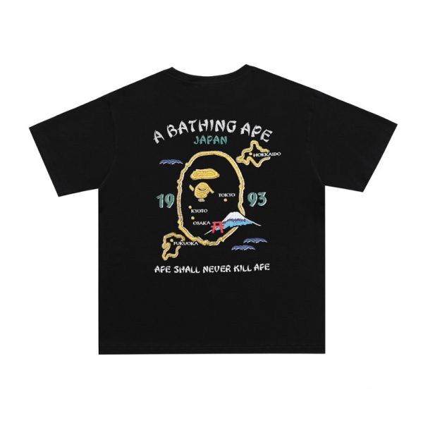 T-shirt BAPE Japan Map Embroidery Black BP010 - Image 2