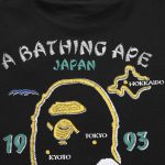 T-shirt BAPE Japan Map Embroidery Black BP010 - Image 4