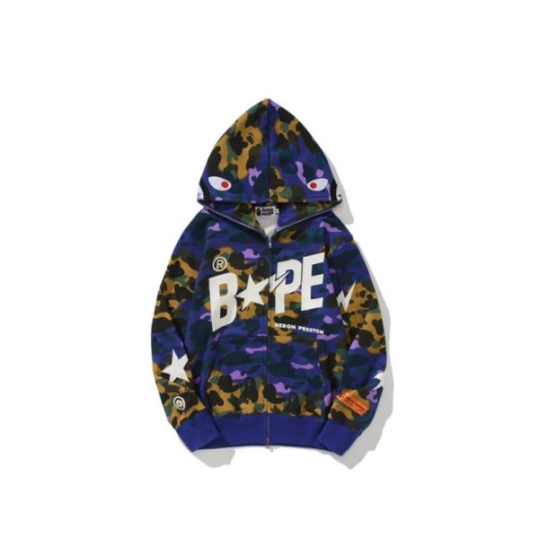 Hoodie BAPE Shark Camo Full Zip BP015 - Image 4